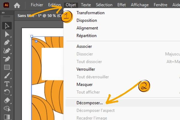 tuto illustrator decomposer un motif